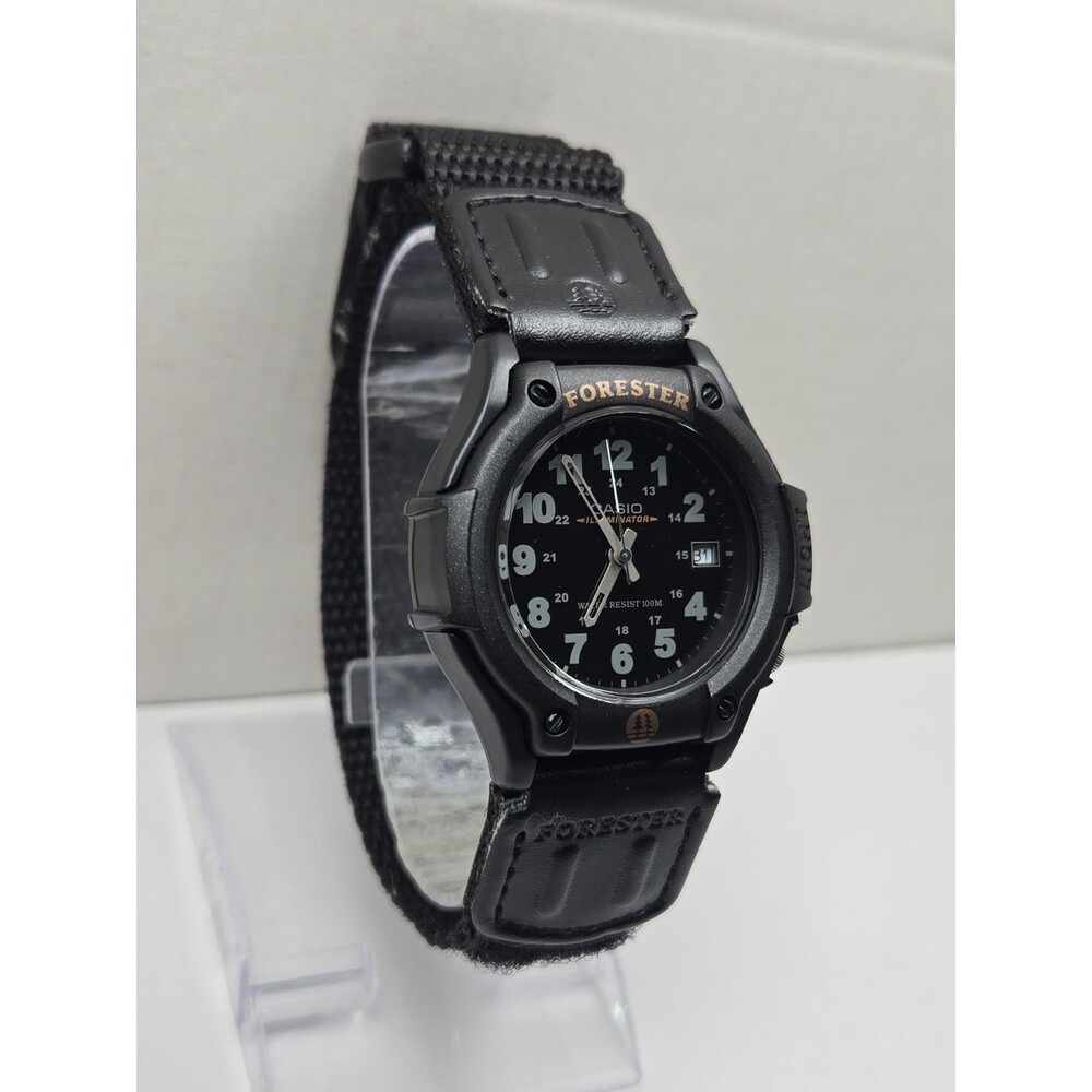 Casio Forester Illuminator Mens Field Watch Black Leather Date Sport New Battery - Picture 3 of 11